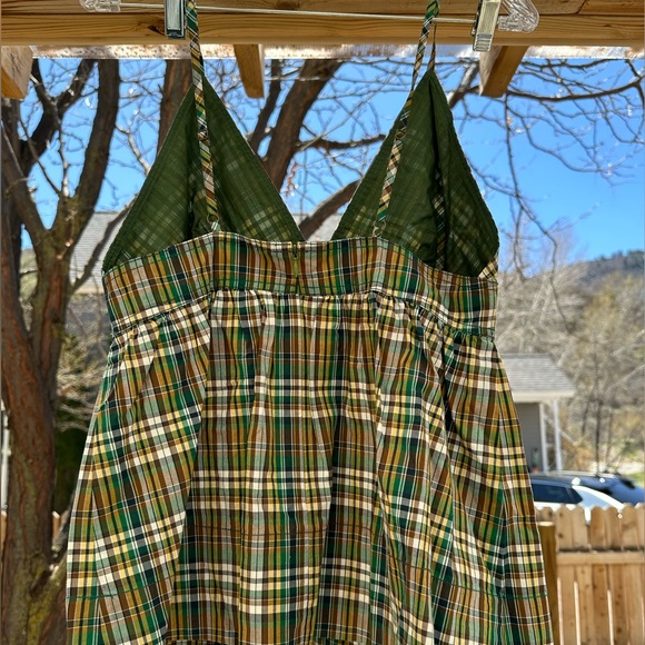 J. Crew NWOT Plaid Green Tank Sleeveless Spaghetti Straps size 10 - Picture 7 of 13